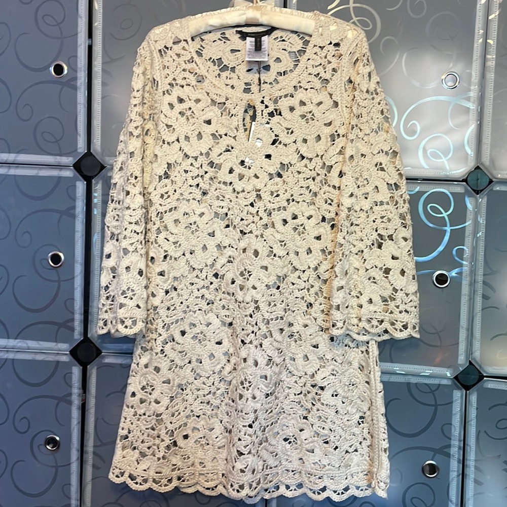 BCBGMAXAZRIA Sweater Dress w/Belled Sleeves.